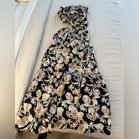 Jason Wu Floral Cutout Cotton Blend Maxi Dress (D4) - Picture 2 of 6